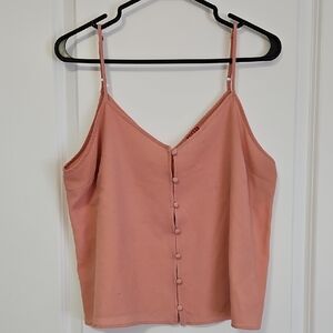 Guess Dusty Pink Button-Front Spaghetti Strap Cami